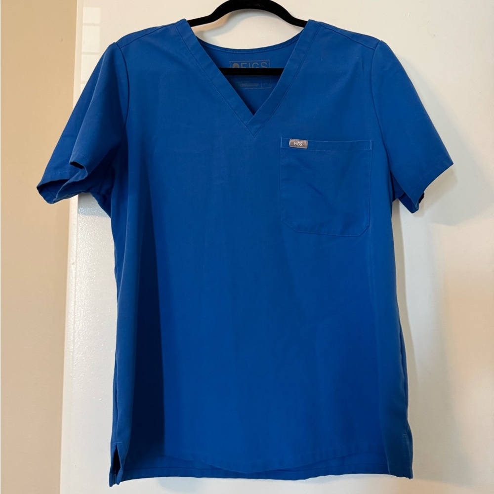 Figs Royal Blue One Pocket Top